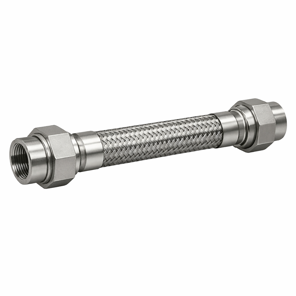 316 stainless steel braided metal hose assembly with Female NPT union connections on both ends