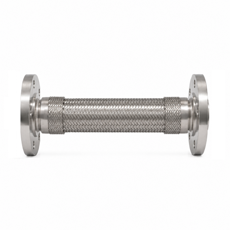 316 stainless steel double-braided flexible metal hose assembly with Class 150 flanged ends