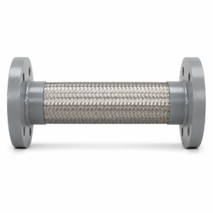321 stainless steel braided metal hose assembly with carbon steel raised-face flanged ends