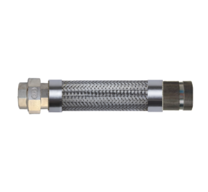 321SS braided metal hose assembly with Female NPT x grooved-end connections