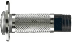 321 stainless steel braided metal hose assembly with carbon steel Male NPT end and Class 150 floating plate flange