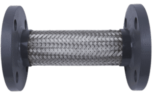 321 stainless steel braided metal hose assembly with carbon steel Class 150 plate flange ends
