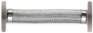 321 stainless steel double-braided metal hose assembly with carbon steel Class 300 raised-face slip-on flanges